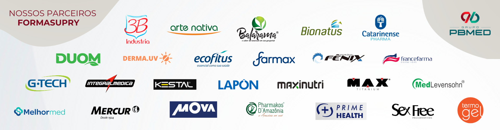 Marcas parceiras da Formasupry Distribuidora